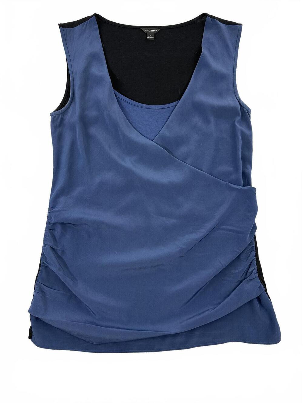 Ann Taylor Navy Blue Layered Sleeveless Top - Picture 2 of 8